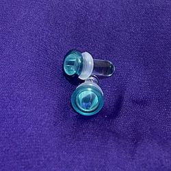 5g Turquoise Single Flare Glass Colorfront Plugs Translucent Body Jewelry