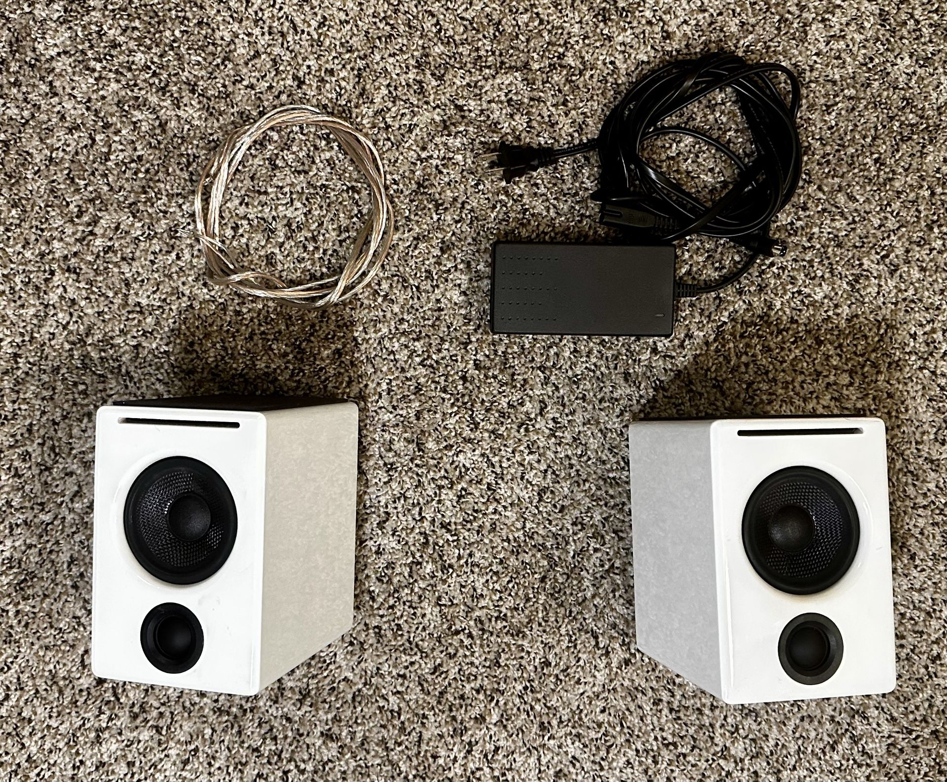 Audioengine A2+ Powered Desktop Speakers – White – Cables Included