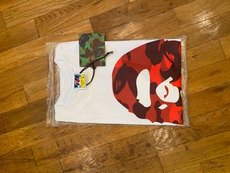 A Bathing Ape BAPE Camo Logo T-Shirt White Size L