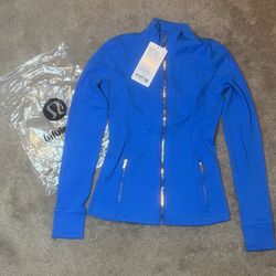 cyan blue lululemon define jacket