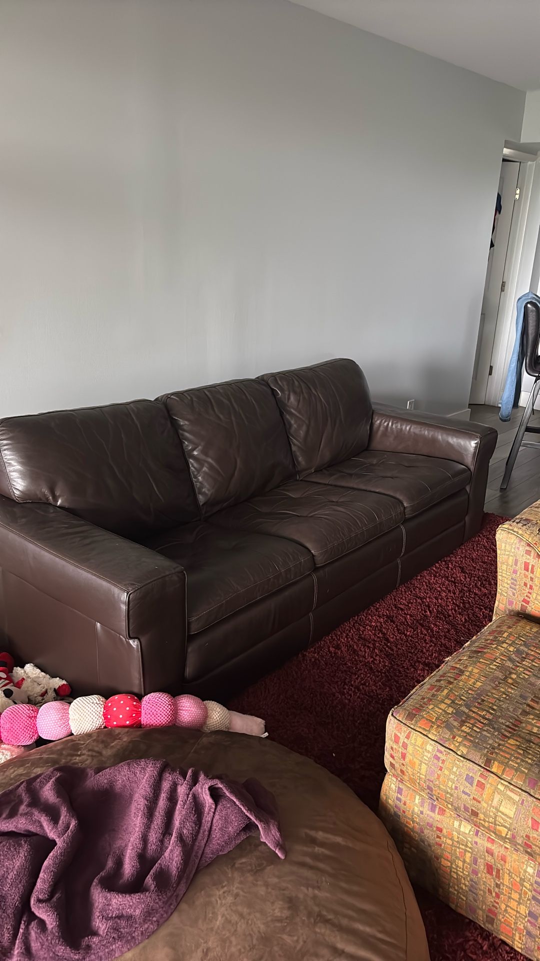 Chocolate, Brown Leather Couch
