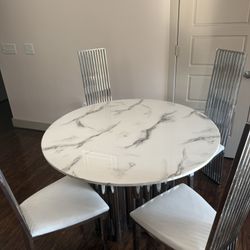 Vintage Marble Dining Table Set