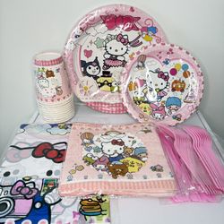 Keroppi, Kitty, Melody Birthday Party Supplies, Kawaii Party Tableware  New