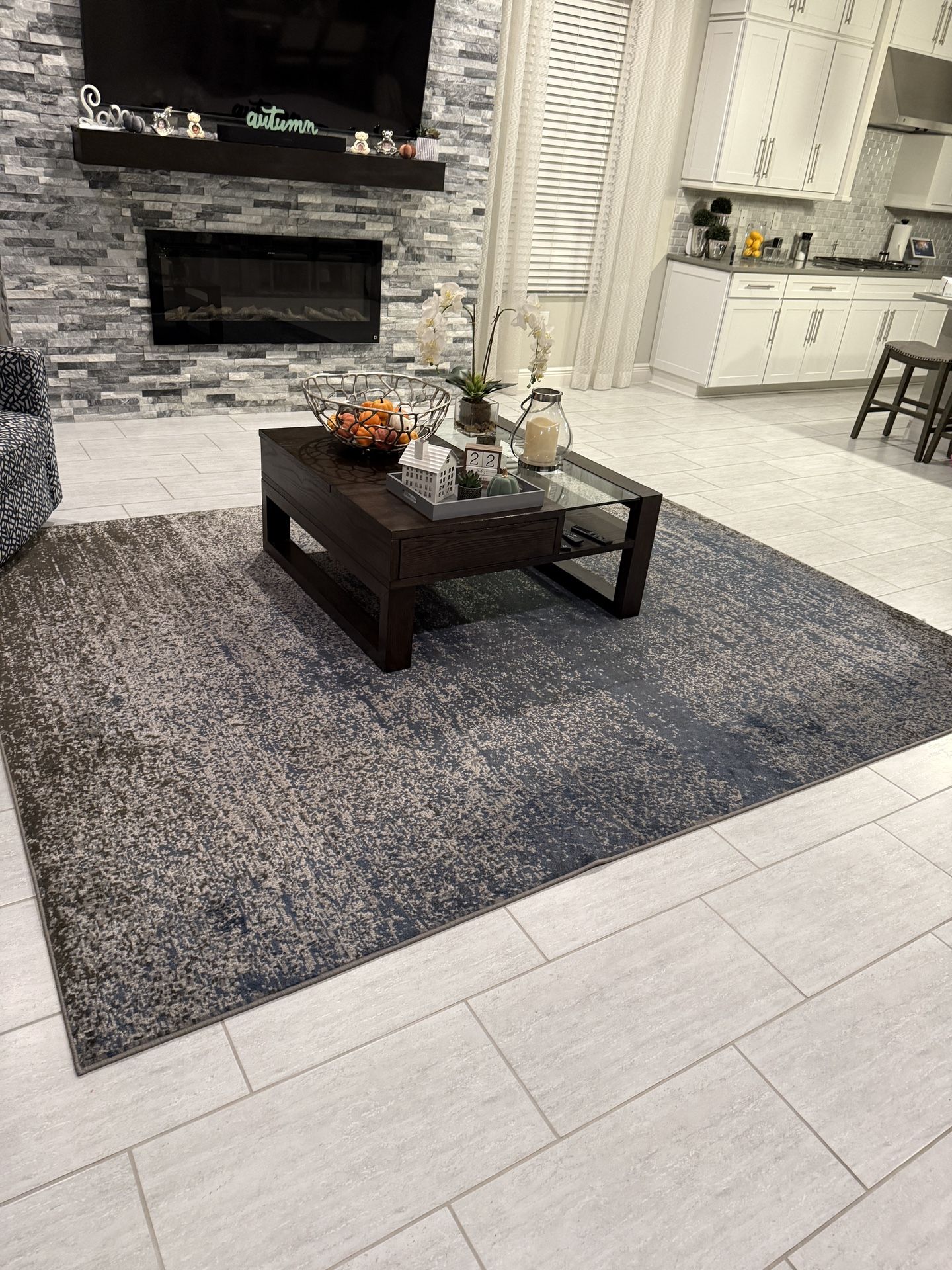 Coffee Table and the Rug  - Surya Amadeo– 9’10” x 12’2” – Excellent Condition