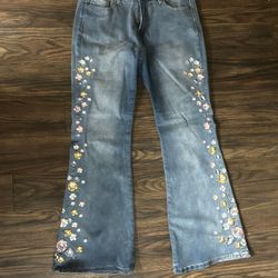 Floral jeans