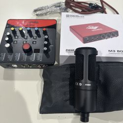 Audio-Technica AT2020 Mic, ICON Upod Pro Mixer, M3-Box Audio Interface