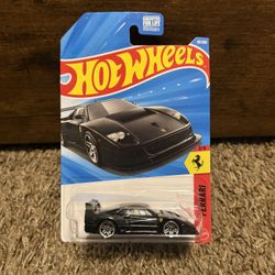 Hot Wheels Black Ferrari F40 (Damaged Card)
