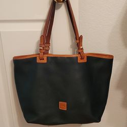 Dooney and Bourke Black Pebbled Leather Tote Bag 