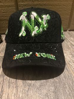 Black Rhinestone NY New York Baseball Cap