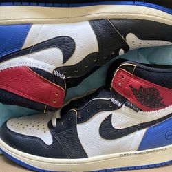 Air Jordan 1 x Union x Fragment Size 9.5 Mens Black and Varsity Red