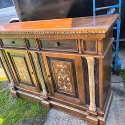 HEKMAN Turazza Italy Hand Painted Italian Neoclassical Tuscan Style 63" Buffet Console