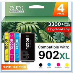 902XL Ink Cartridges for HP Printers Replacement for HP 902XL Ink Cartridges Combo Pack Work with Officejet Pro 6 6 Officejet 6958 695