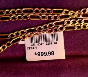 22" Italian Figaro 10K Gold Chain – Original Packaging