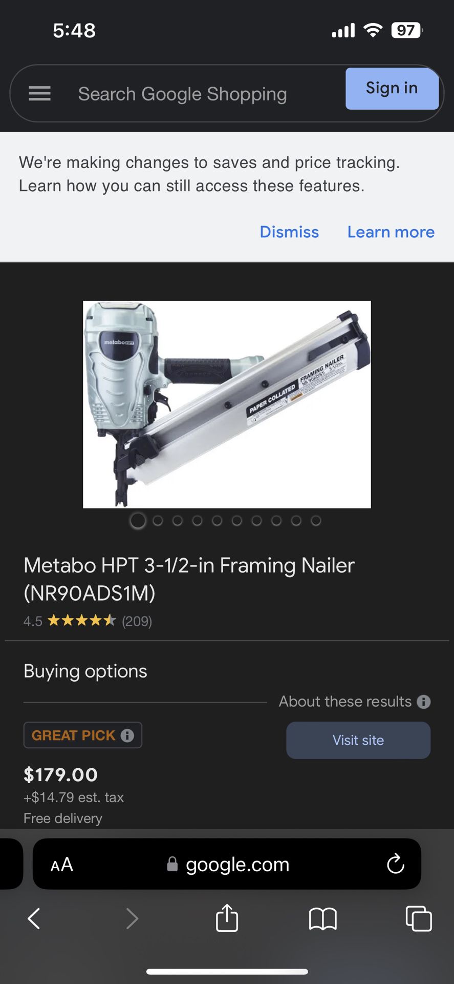 Metabo Framing Gun