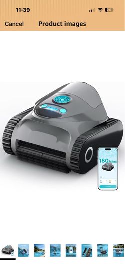 C1 Robotic Pool Cleaner with 180 Mins, Pool Vacuum for Inground Ground Pools up to 1615 sq.ft, Smart Routing, Wall Climbing, Dual Filtration, with APP