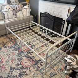 2x White metal twin Bed Frames