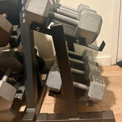 Set Of Cast Iron Hex Dumbbells 25s, 30s, 35s & 40s   Total : 260 lbs (NO RACK INCLUDED)