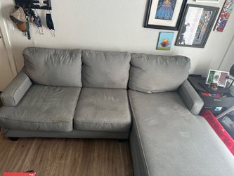 Gray couch with chaise