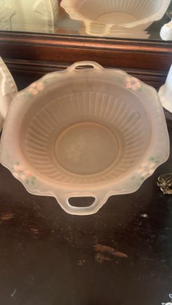 1930s Hocking Mayfair Rose Depre ssion Glass Pink Frosted Satin Do...