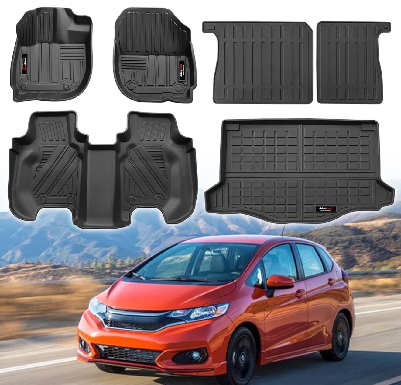 Disponible a la venta $60 Alfombrillas para Honda Fit 2014-2020, forro de maletero de carga y respaldo de asiento trasero, alfombrilla de protección d