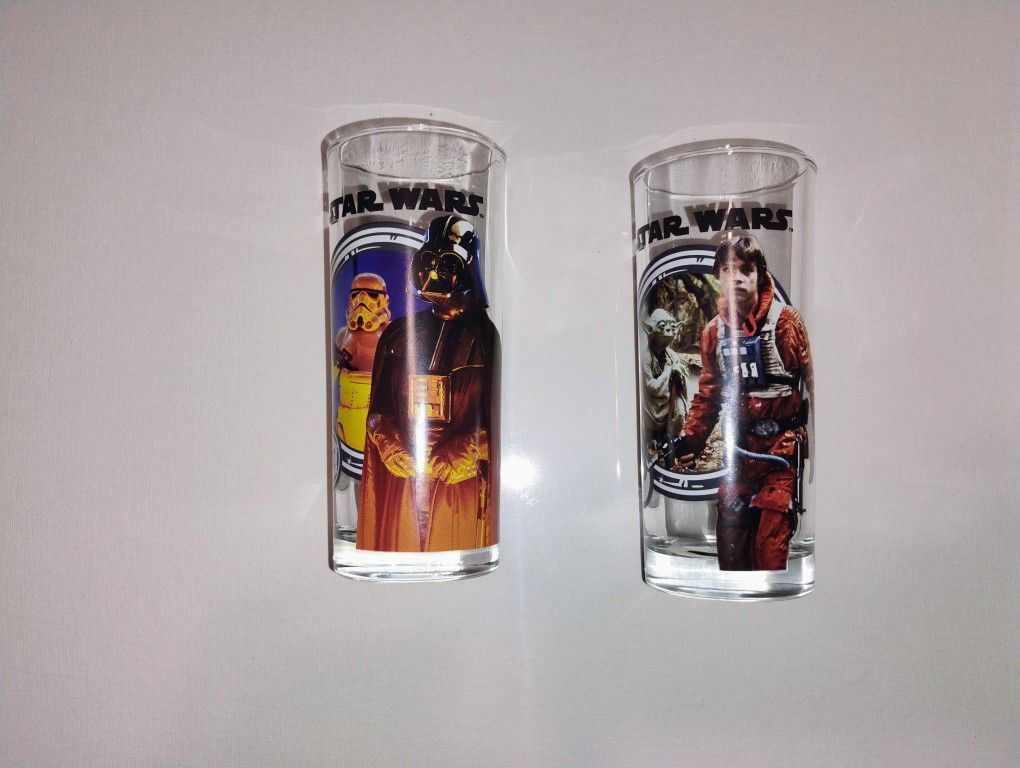 2 Star Wars Glass Cups