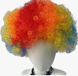 Fluffy Clown Wig for Cosplay, Fun Curly Afro Wig, Synthetic Hair Wig