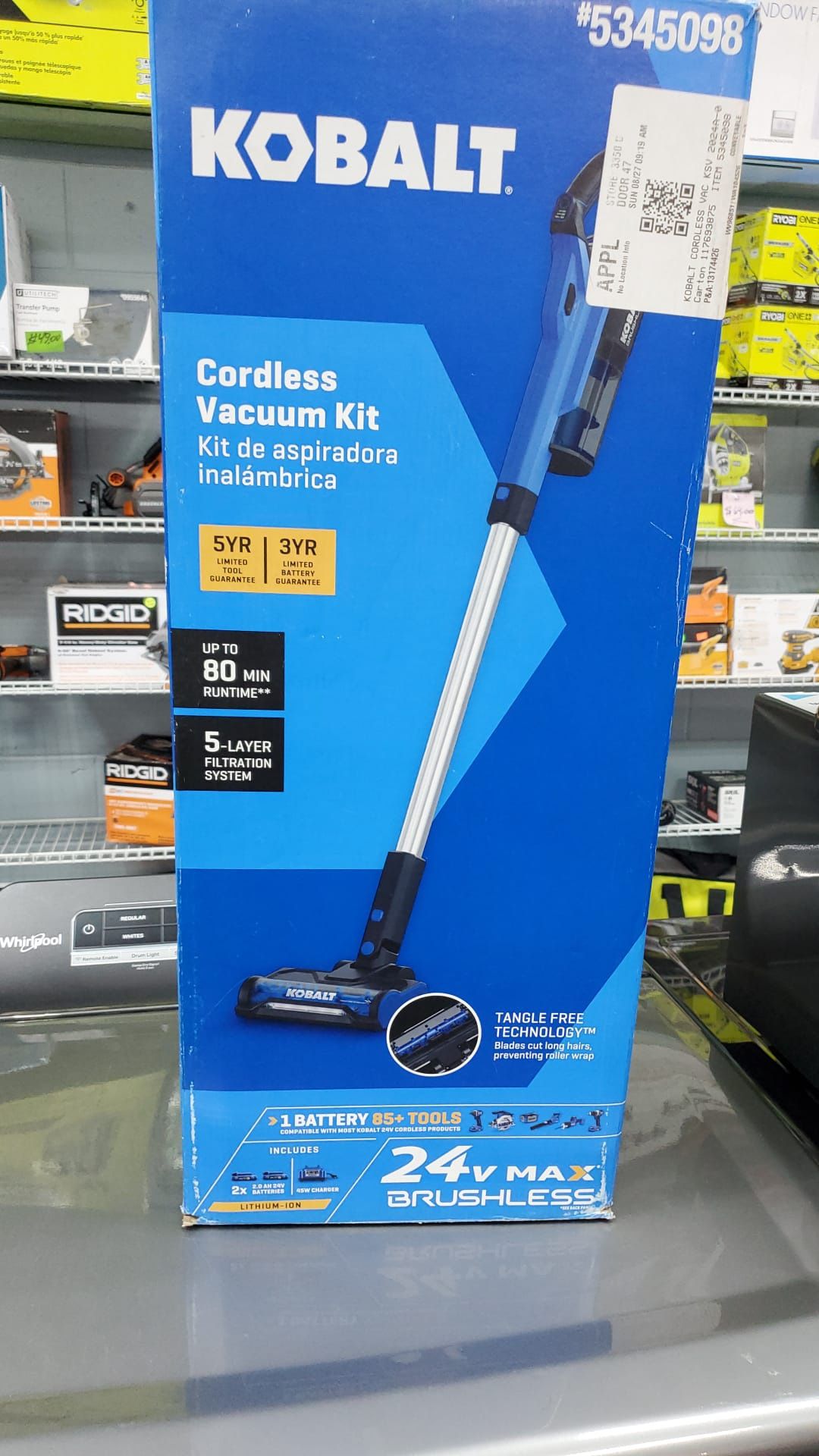 Kobalt 24 Volt Cordless Pet Stick Vacuum (Convertible To Handheld)