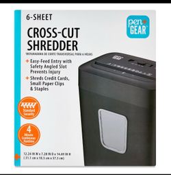 Pen+Gear Black 6-Sheet Cross-Cut Shredder