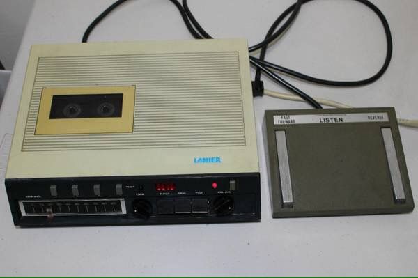Vintage Lanier LCT-2D Cassette Transcriber with LX-017 foot pedal Stan