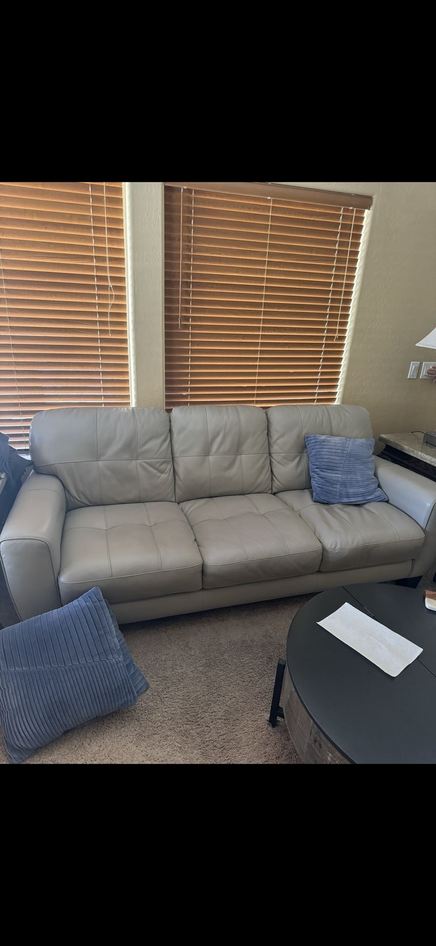 Leather Sectional Couch, With Love Seat