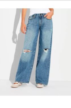 Women's Low-Rise Baggy Jeans - Wild Fable™ Dark Wash 8