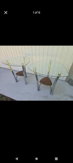 Glass triangle shape end tables