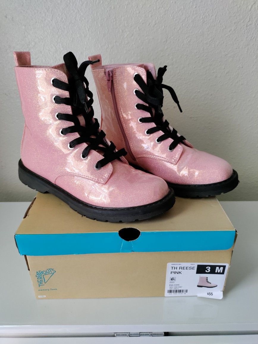 Thereabouts Pink Boots Girl Shoes Big Kids Size 3
