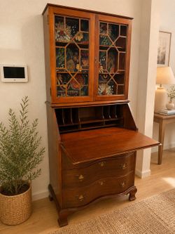 Antique secretary desk cabinet