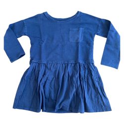 Tea Collection Girls Toddler Baby Kids Navy Blue Uniform  Long Sleeve Dress Tunic Shirt Ruffle Sweatshirt 5 6 Hanna Boden H&M Zara Crewcuts