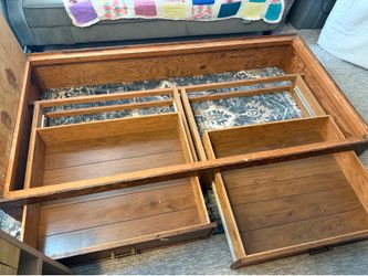 Twin-size wooden bed frame with drawers