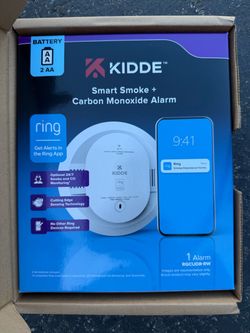 Kidde Smart Smoke & CO Detector Ring App AA Battery Alarm RGCUDR-RW