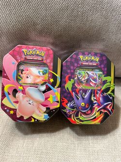 Pokemon Mega Moonlit Tin Mega Clefable and Gengar set of 2 Tins Sealed