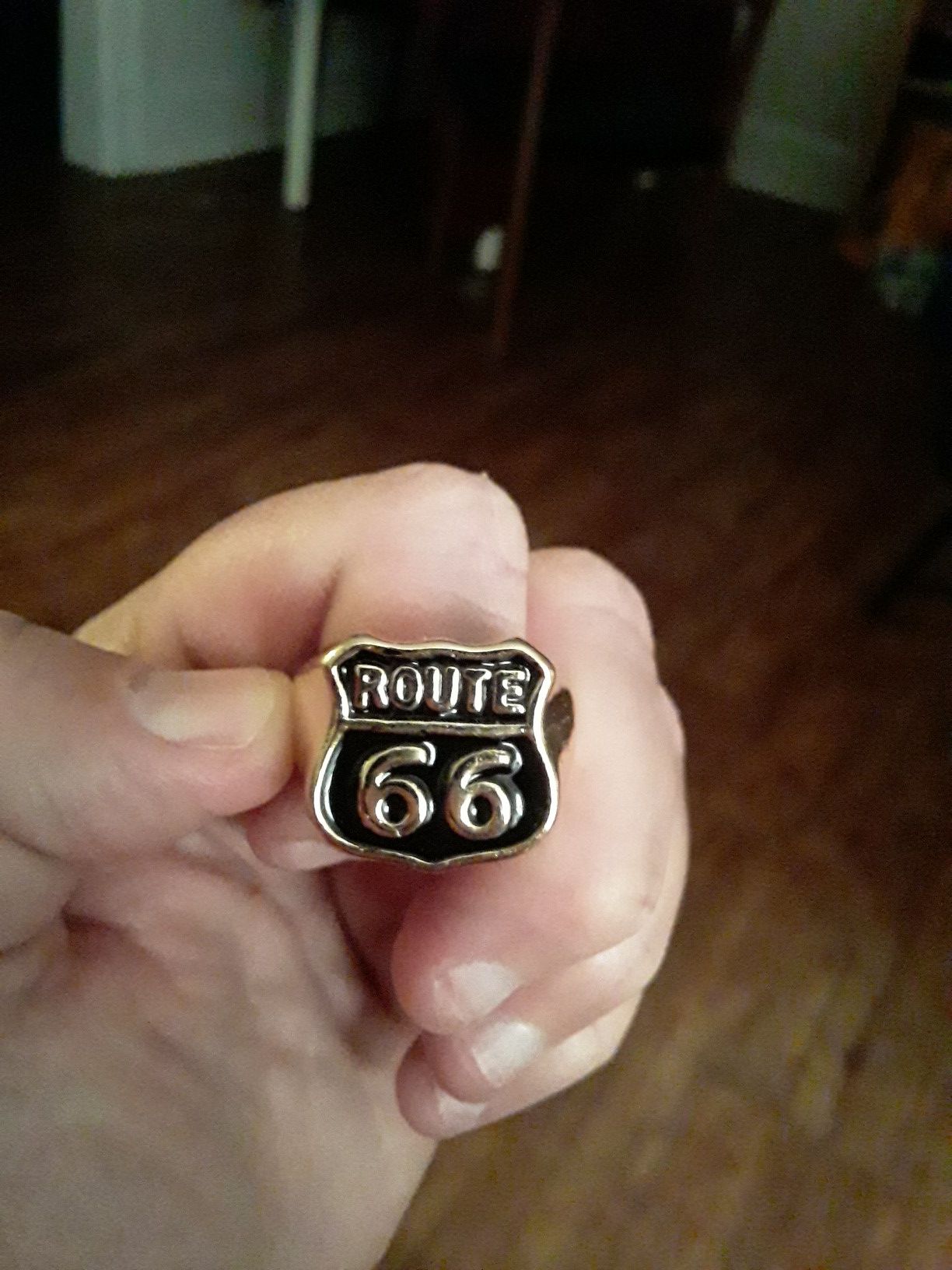 Route 66 Stainless Steel Men's Ring - Size 9