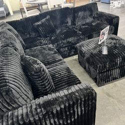 New Black Sectional 
