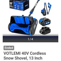 40V Cordless Snow Shovel, 13 Inch 4.0Ah Electric Snow Shovel with Directional Plate, Brushless Cordless Snow Blower