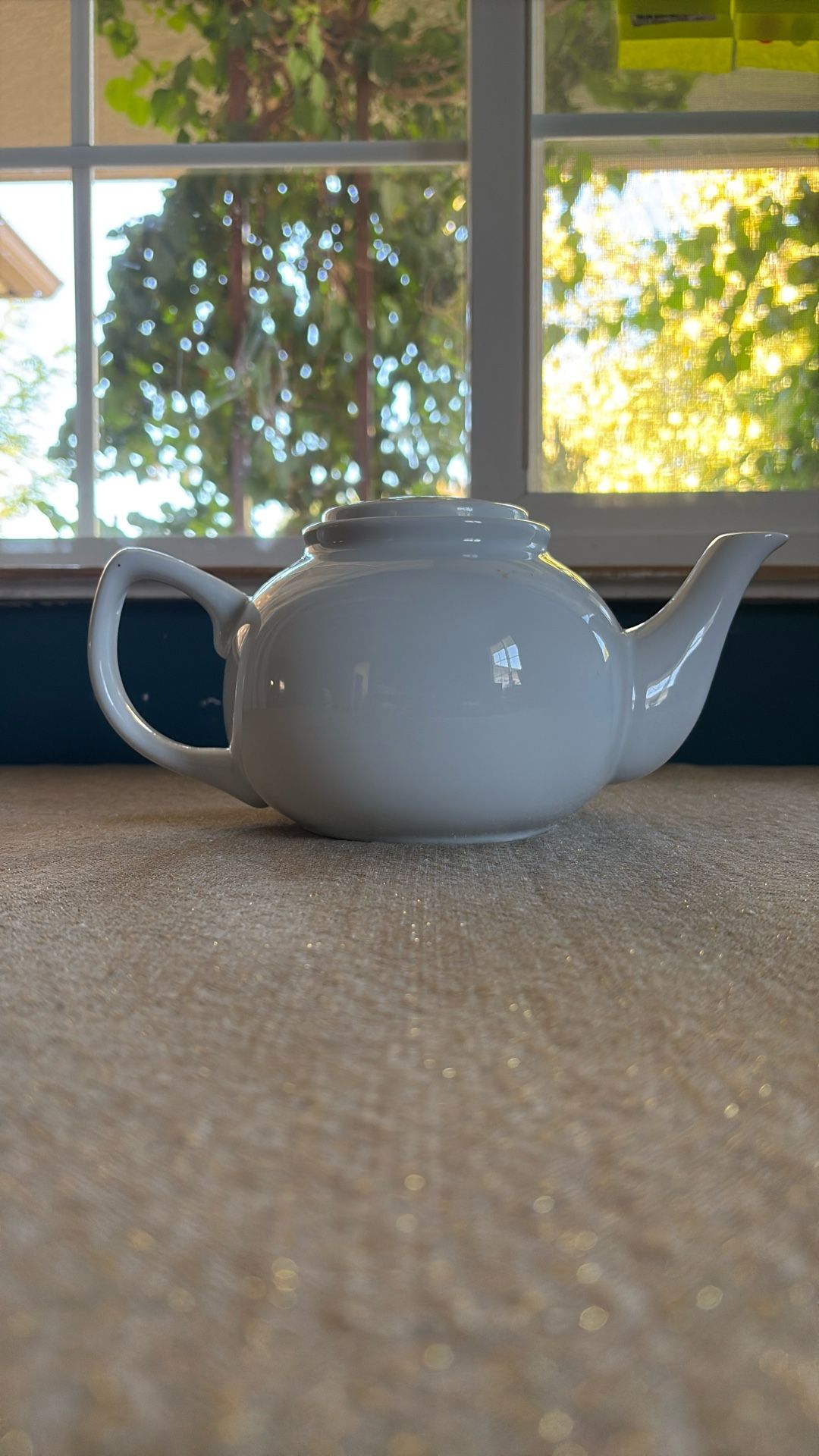 Mrs tea white teapot