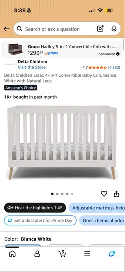 Delta white crib