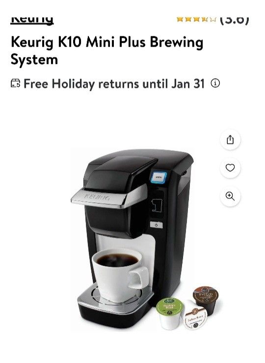 KEURIG K10 MINI PLUS BREWING