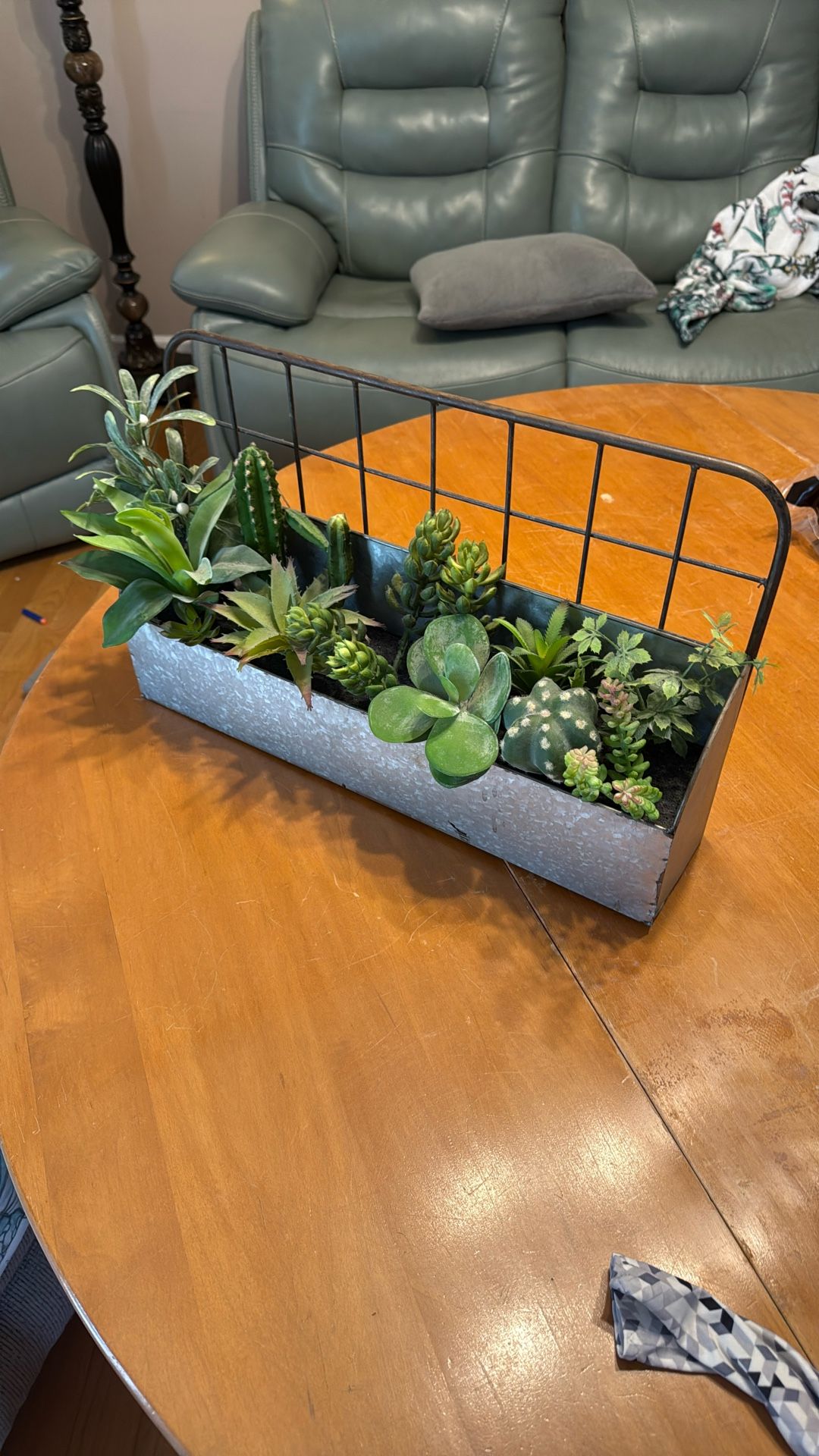 Metal Faux Succulent Planter