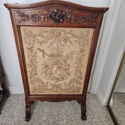 Antique Oak Fire Screen