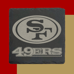 San Francisco 49ers 4pc Set Stone Coasters Laser Engraved