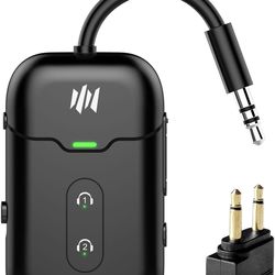 Bluetooth 5.4 Transmitter Adapter,Supports 2 AirPods/Headphones 2-in-1 Bluetooth Transmitter Receiver with aptX Low Latency,Wireless Adapter for Fligh