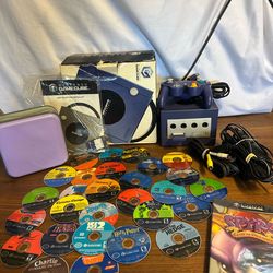 Nintendo GameCube Purple Console Complete in box with 29 games