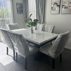 Brand New 7 Pcs Dining Set NEW Marble Too